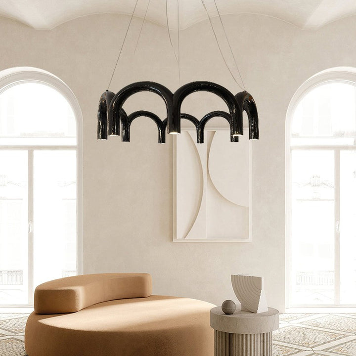 Lampa wisząca modułowa - łukowe rurki w kształcie litery U