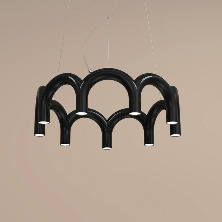Lampa wisząca modułowa - łukowe rurki w kształcie litery U