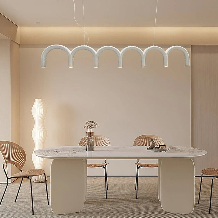 Lampa wisząca modułowa - łukowe rurki w kształcie litery U