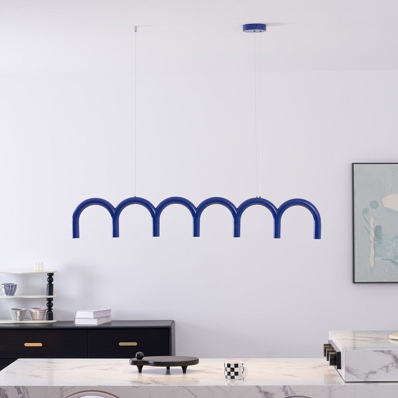 Lampa wisząca modułowa - łukowe rurki w kształcie litery U
