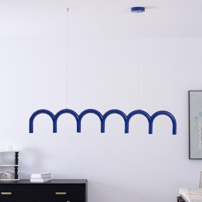 Lampa wisząca modułowa - łukowe rurki w kształcie litery U