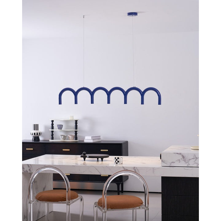 Lampa wisząca modułowa - łukowe rurki w kształcie litery U
