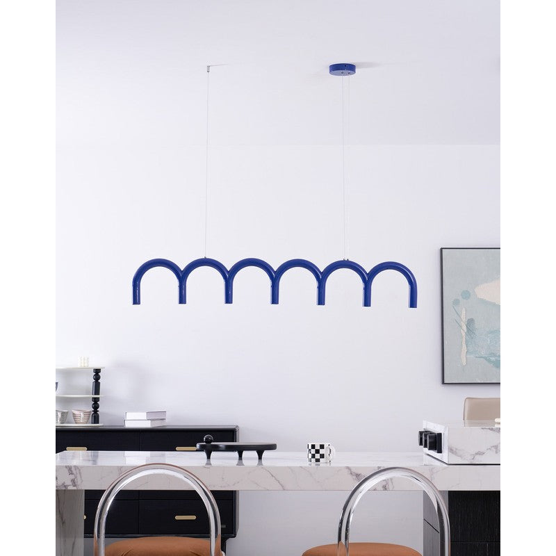Lampa wisząca modułowa - łukowe rurki w kształcie litery U