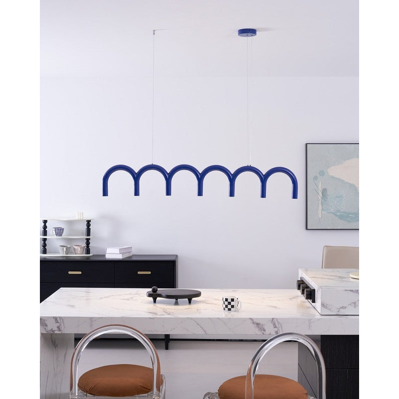 Lampa wisząca modułowa - łukowe rurki w kształcie litery U