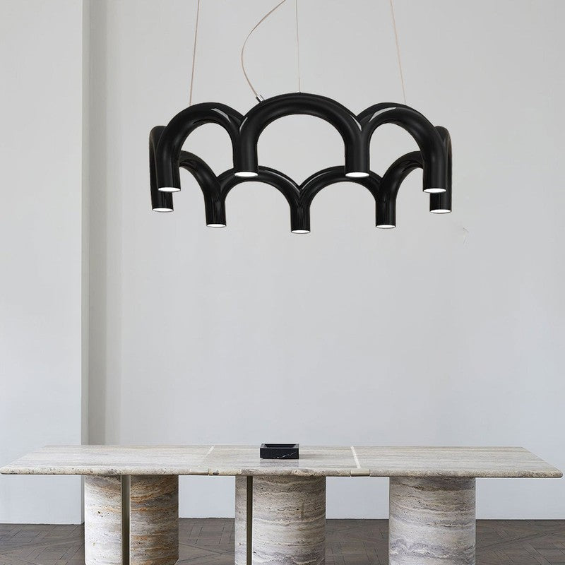 Lampa wisząca modułowa - łukowe rurki w kształcie litery U