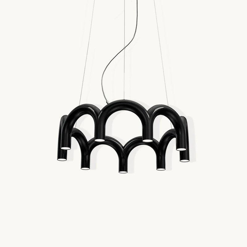 Lampa wisząca modułowa - łukowe rurki w kształcie litery U