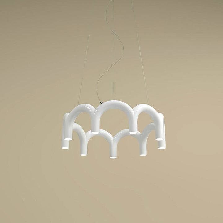 Lampa wisząca modułowa - łukowe rurki w kształcie litery U