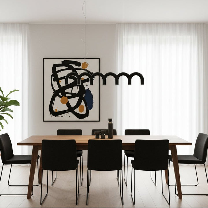 Lampa wisząca modułowa - łukowe rurki w kształcie litery U