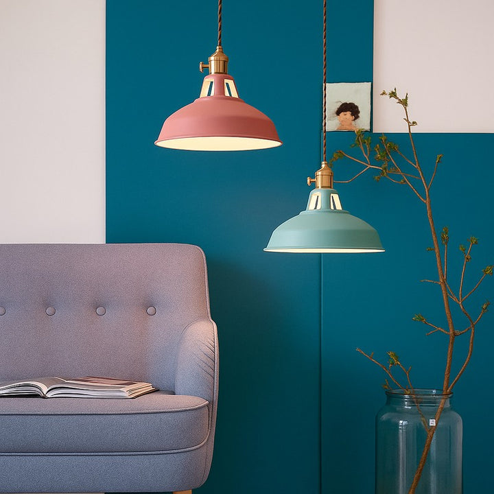 Lampa Wisząca z Abażurem w Kształcie Kopuły