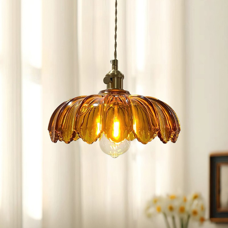 Lampa Wisząca z Kwiatowym Abażurem - Wiele Wariantów Kolorystycznych