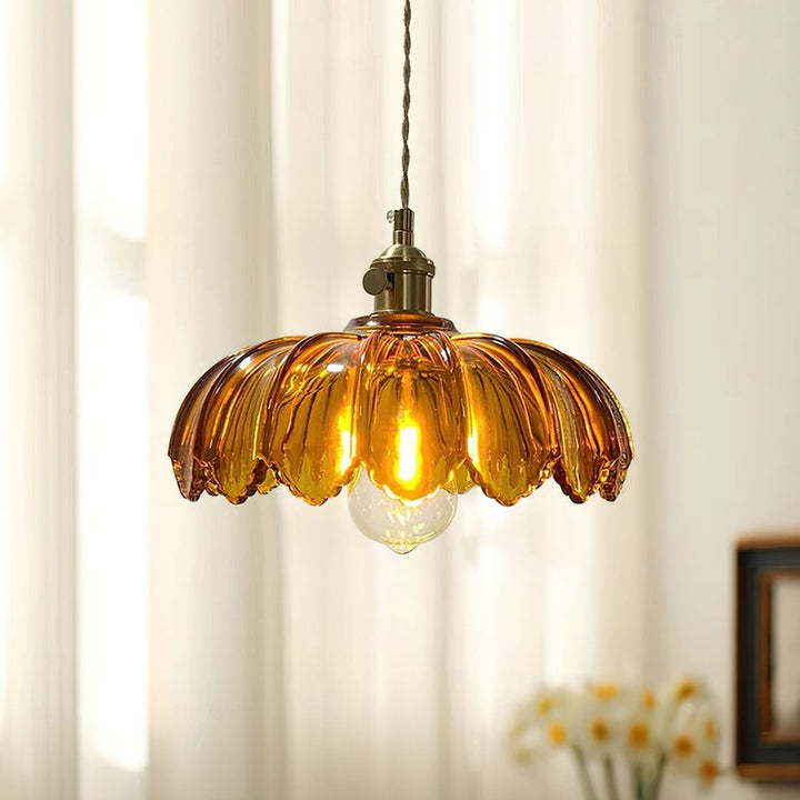 Lampa Wisząca z Kwiatowym Abażurem - Wiele Wariantów Kolorystycznych