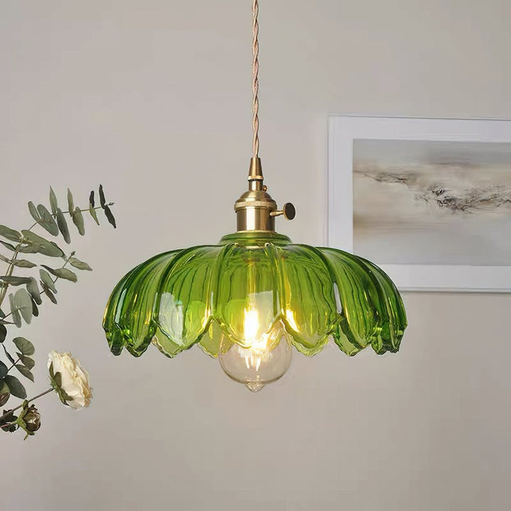 Lampa Wisząca z Kwiatowym Abażurem - Wiele Wariantów Kolorystycznych