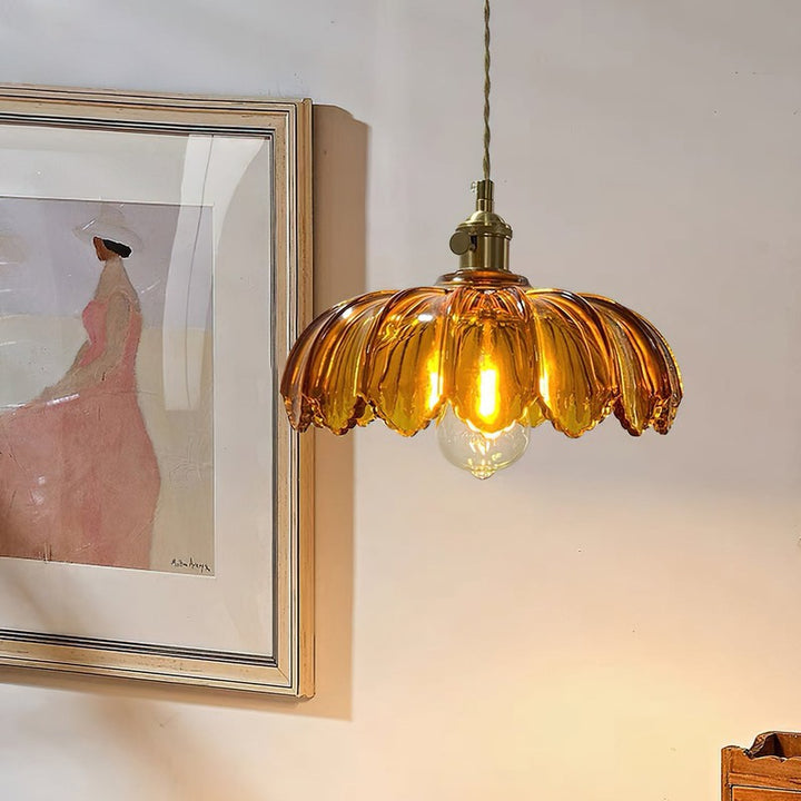 Lampa Wisząca z Kwiatowym Abażurem - Wiele Wariantów Kolorystycznych