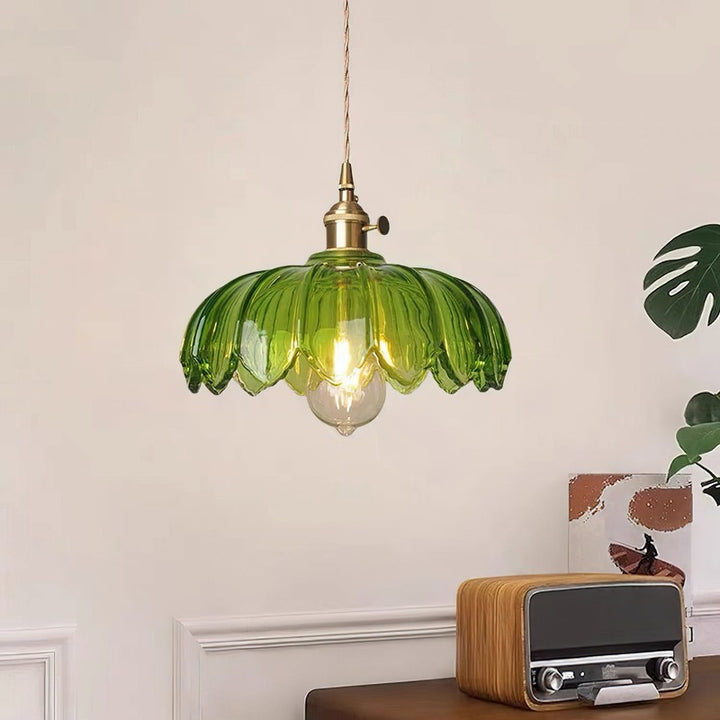 Lampa Wisząca z Kwiatowym Abażurem - Wiele Wariantów Kolorystycznych