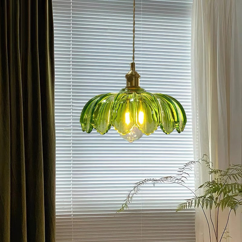 Lampa Wisząca z Kwiatowym Abażurem - Wiele Wariantów Kolorystycznych