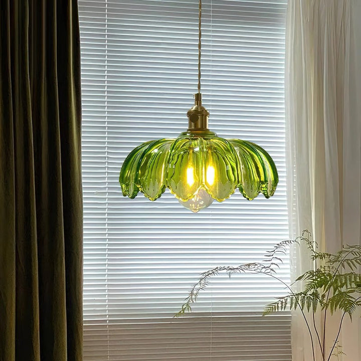 Lampa Wisząca z Kwiatowym Abażurem - Wiele Wariantów Kolorystycznych