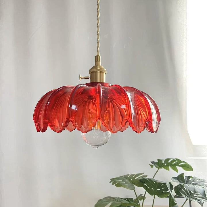 Lampa Wisząca z Kwiatowym Abażurem - Wiele Wariantów Kolorystycznych