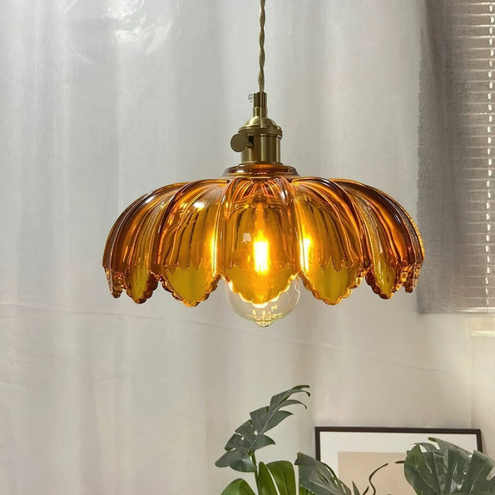 Lampa Wisząca z Kwiatowym Abażurem - Wiele Wariantów Kolorystycznych