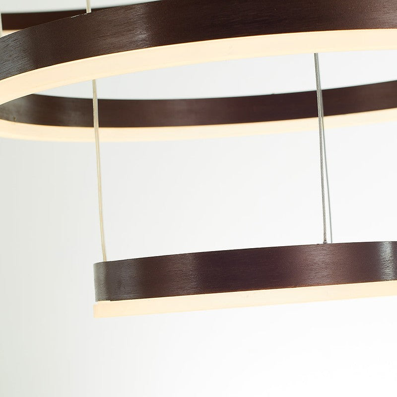 Lampa Wisząca z Podwójnym Pierścieniem LED - Metalowa Rama