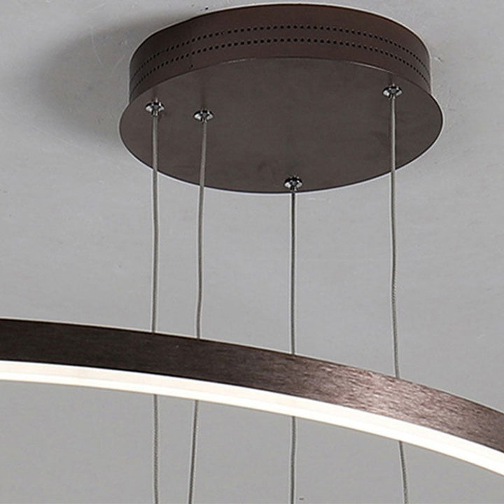 Lampa Wisząca z Podwójnym Pierścieniem LED - Metalowa Rama