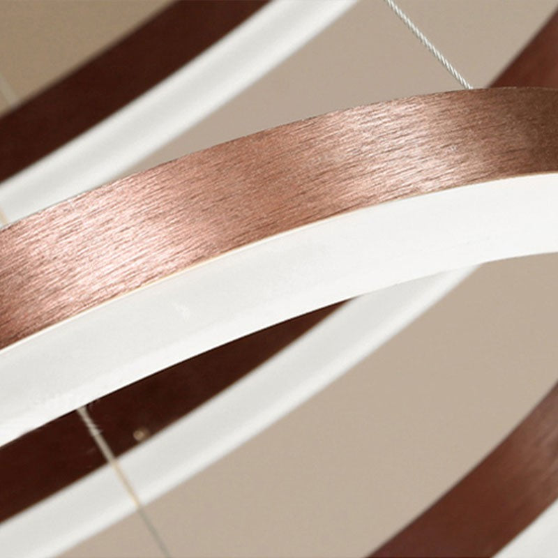 Lampa Wisząca z Podwójnym Pierścieniem LED - Metalowa Rama