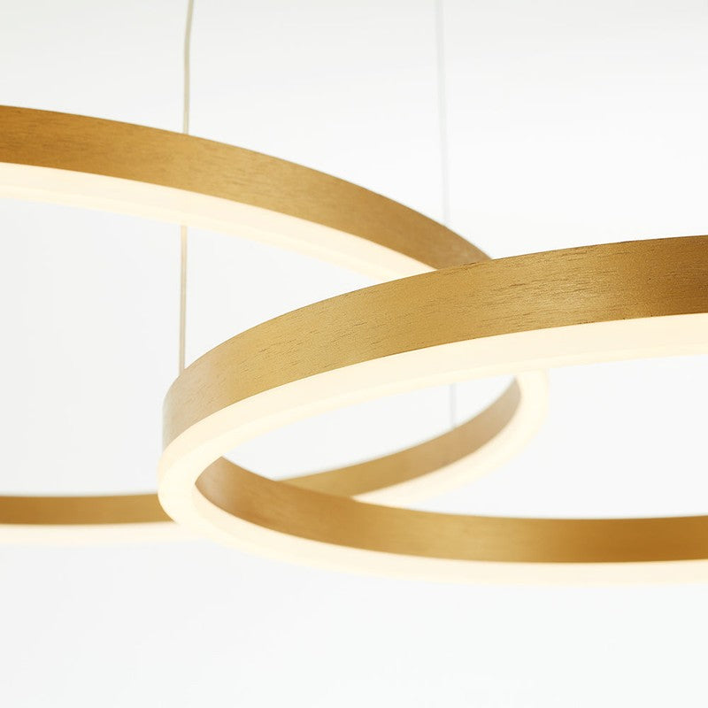 Lampa Wisząca z Podwójnym Pierścieniem LED - Metalowa Rama