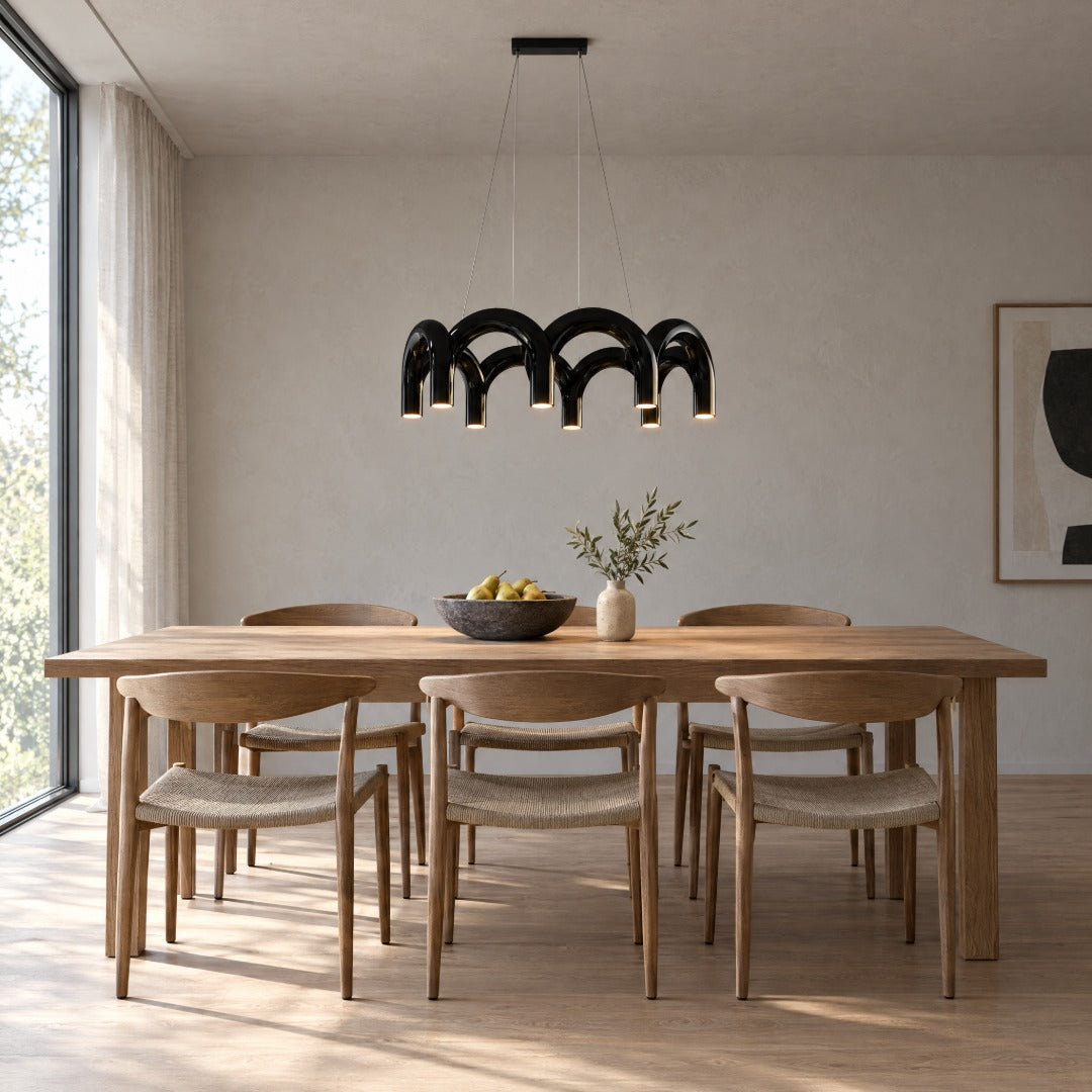 Lampa wisząca modułowa - łukowe rurki w kształcie litery U