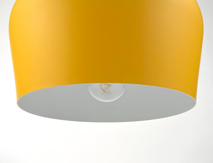 Lampa Wisząca Pastelowa - Aluminiowy Abażur z Drewnianym Elementem, Kopuła lub Płaska Kula, Różne Rozmiary i Kolory
