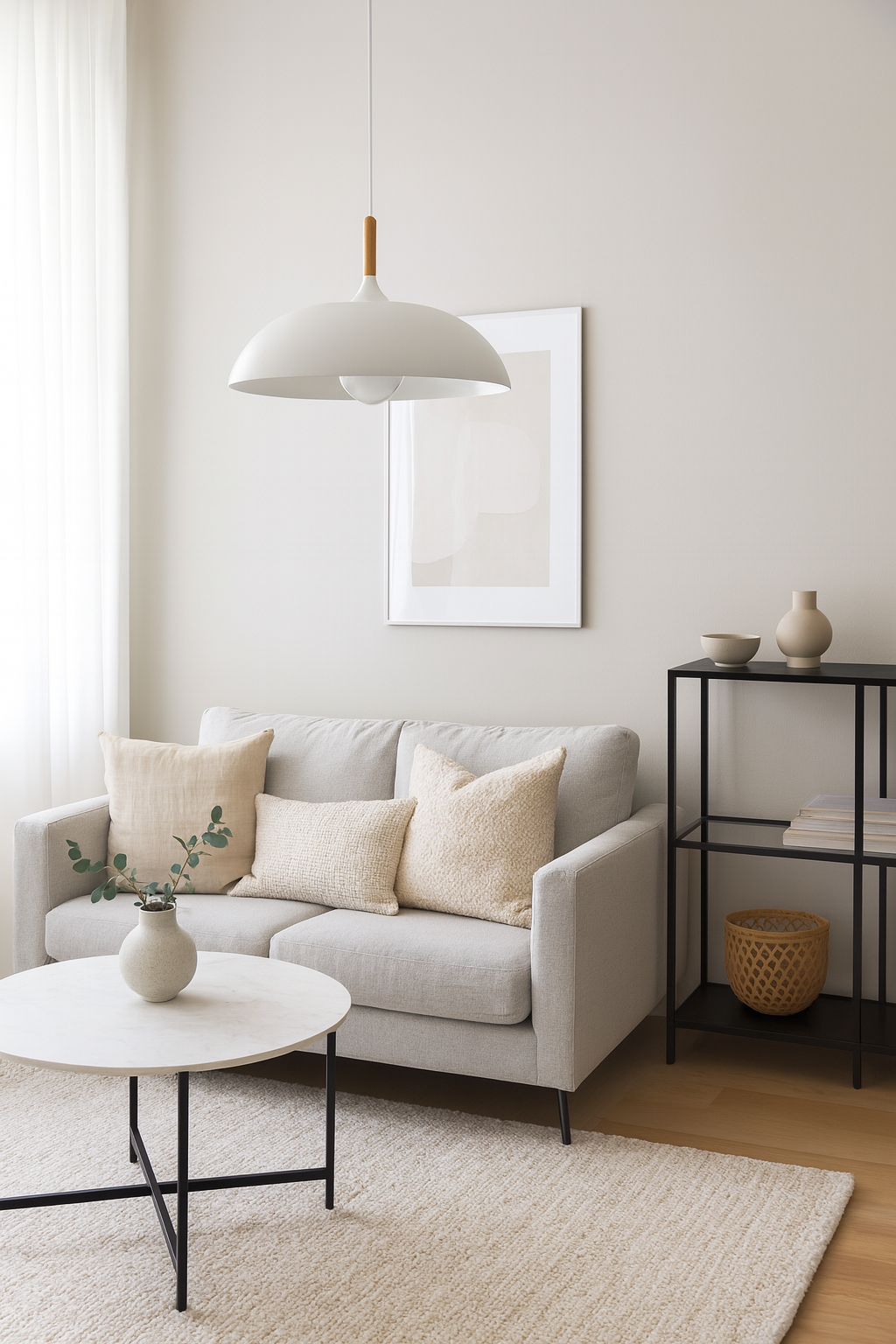Lampa Wisząca Pastelowa - Aluminiowy Abażur z Drewnianym Elementem, Kopuła lub Płaska Kula, Różne Rozmiary i Kolory
