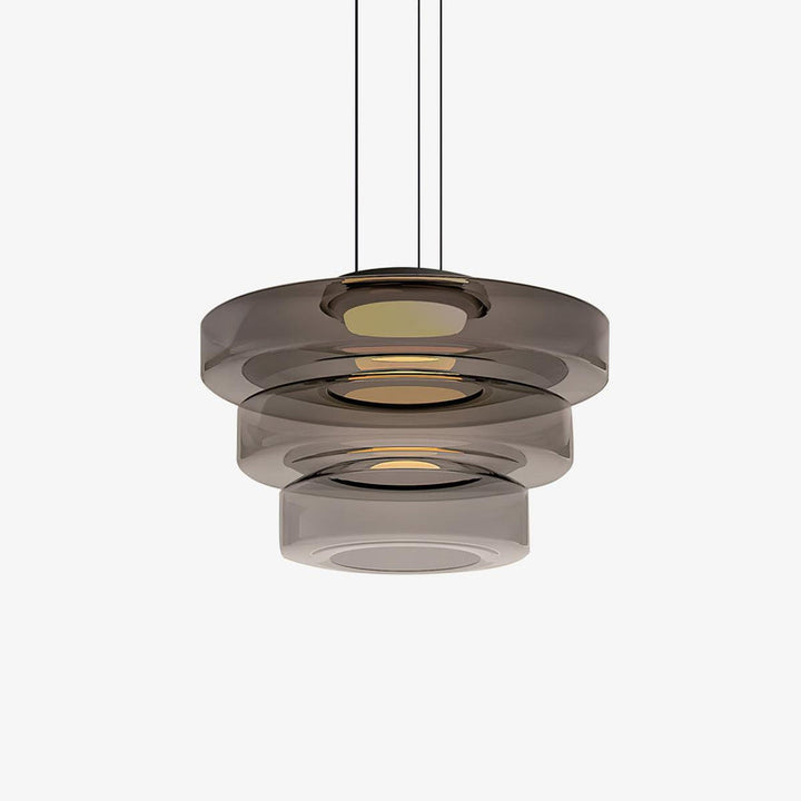 Lampa Wisząca Szklana - Minimalistyczna, Wielowarstwowa, Regulowana Wysokość