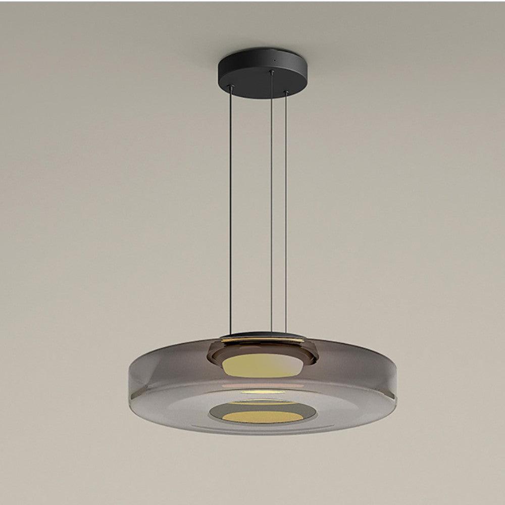 Lampa Wisząca Szklana - Minimalistyczna, Wielowarstwowa, Regulowana Wysokość