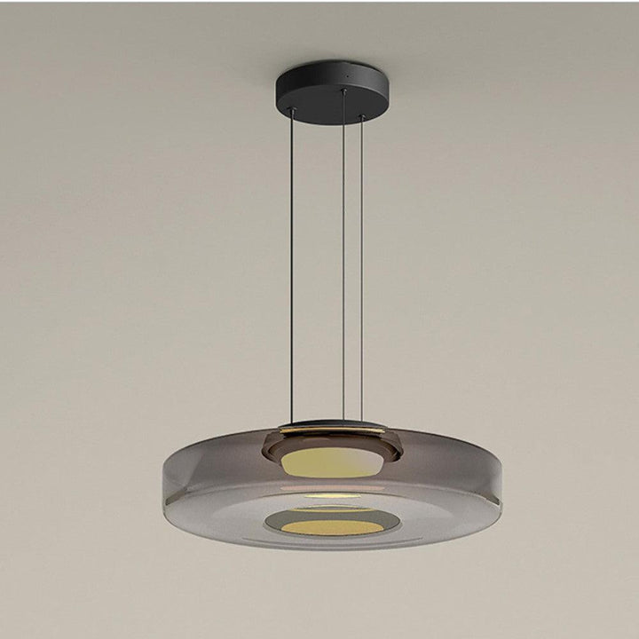 Lampa Wisząca Szklana - Minimalistyczna, Wielowarstwowa, Regulowana Wysokość