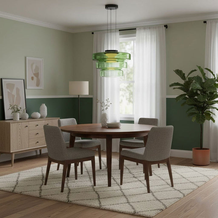 Lampa Wisząca Szklana - Minimalistyczna, Wielowarstwowa, Regulowana Wysokość