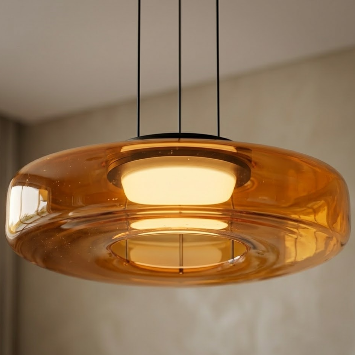 Lampa Wisząca Szklana - Minimalistyczna, Wielowarstwowa, Regulowana Wysokość