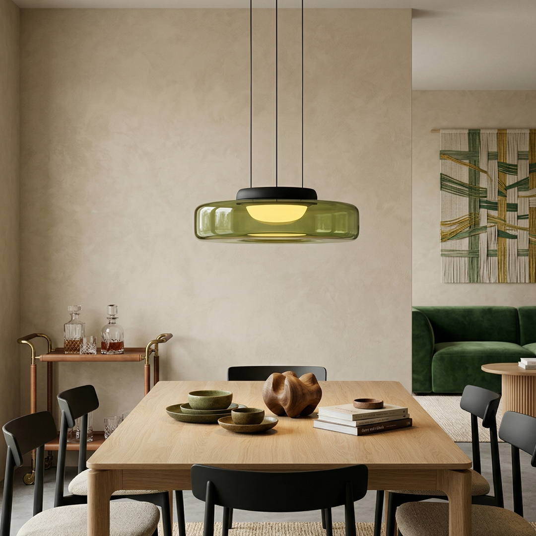 Lampa Wisząca Szklana - Minimalistyczna, Wielowarstwowa, Regulowana Wysokość