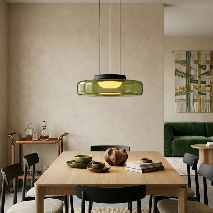 Lampa Wisząca Szklana - Minimalistyczna, Wielowarstwowa, Regulowana Wysokość
