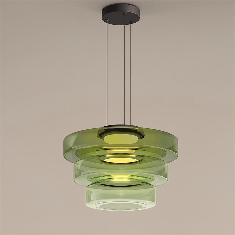 Lampa Wisząca Szklana - Minimalistyczna, Wielowarstwowa, Regulowana Wysokość
