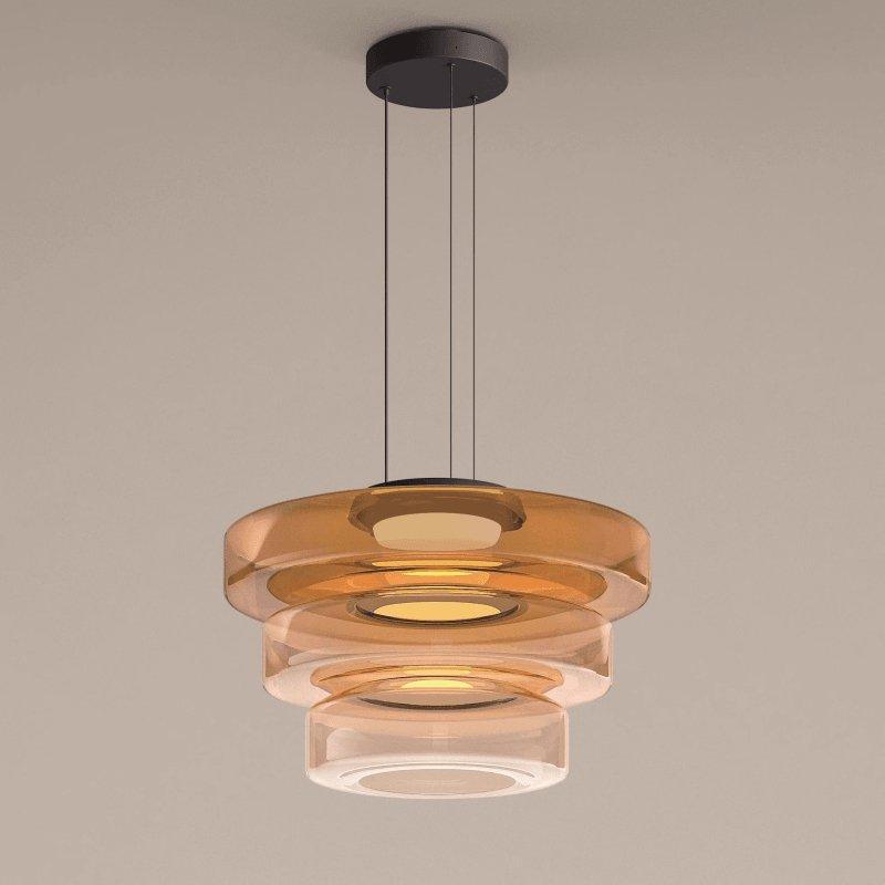 Lampa Wisząca Szklana - Minimalistyczna, Wielowarstwowa, Regulowana Wysokość