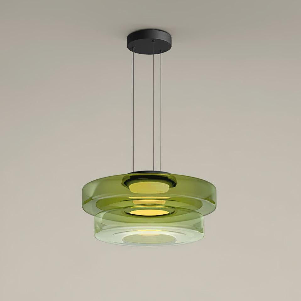 Lampa Wisząca Szklana - Minimalistyczna, Wielowarstwowa, Regulowana Wysokość