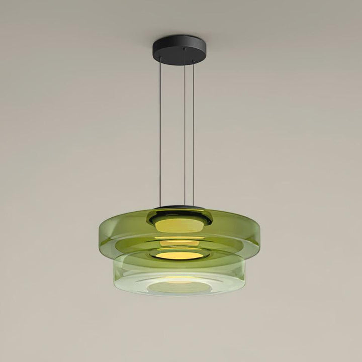 Lampa Wisząca Szklana - Minimalistyczna, Wielowarstwowa, Regulowana Wysokość