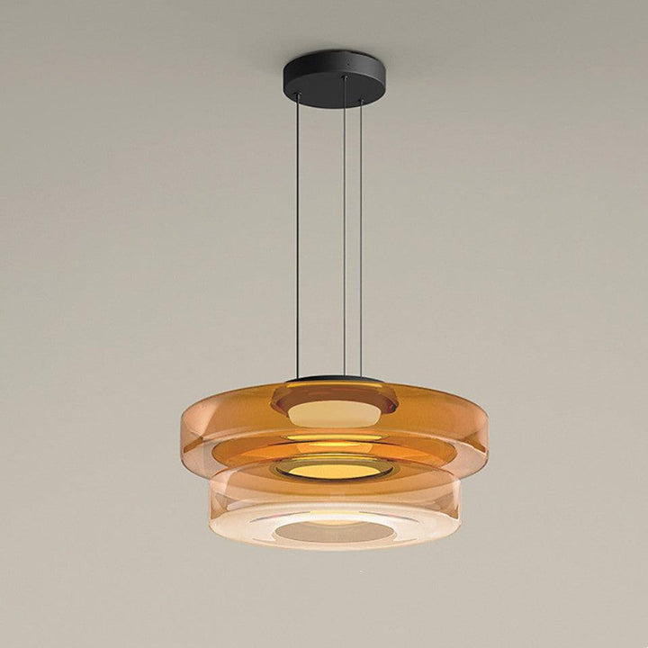 Lampa Wisząca Szklana - Minimalistyczna, Wielowarstwowa, Regulowana Wysokość