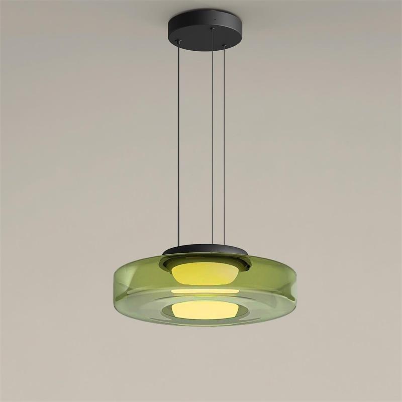 Lampa Wisząca Szklana - Minimalistyczna, Wielowarstwowa, Regulowana Wysokość