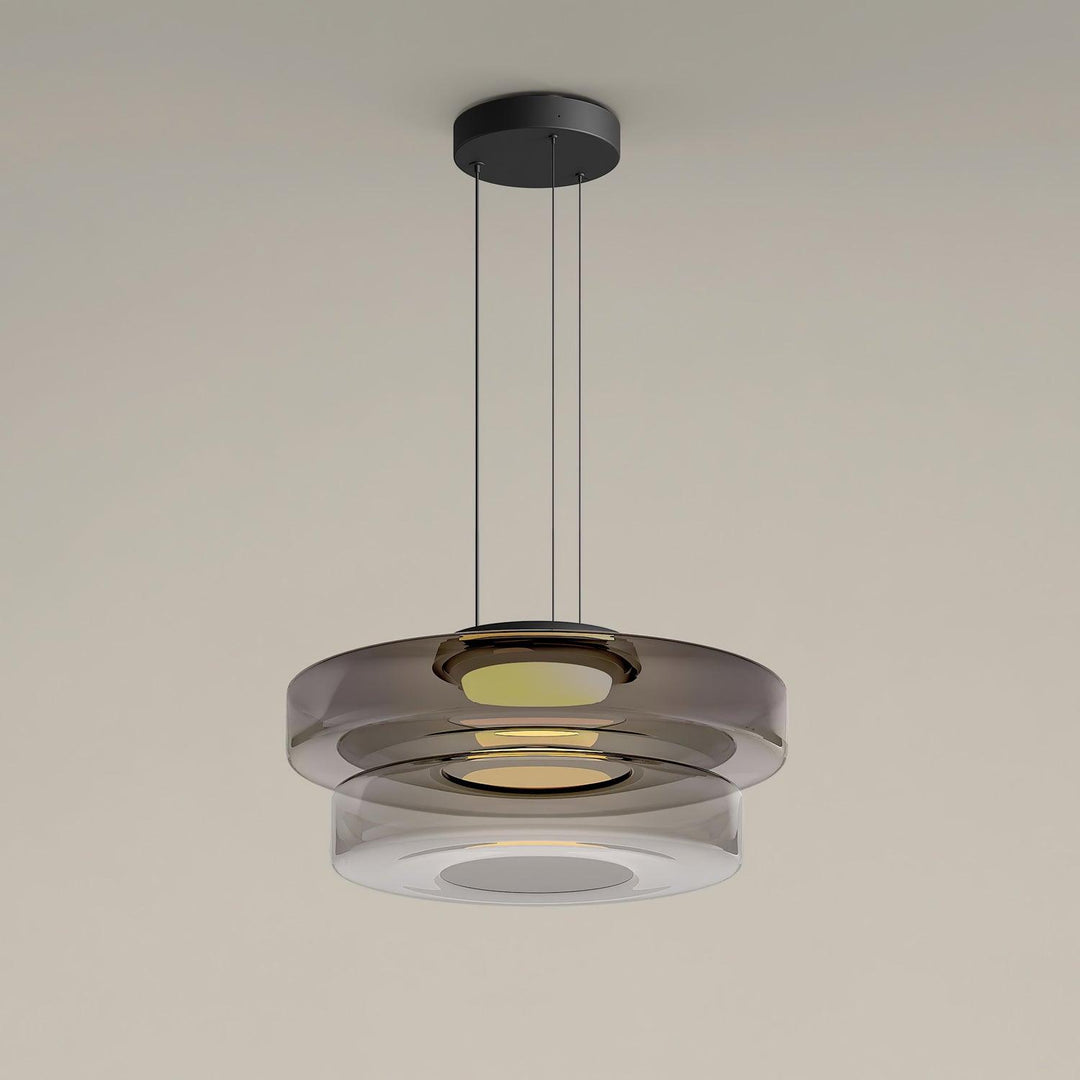 Lampa Wisząca Szklana - Minimalistyczna, Wielowarstwowa, Regulowana Wysokość