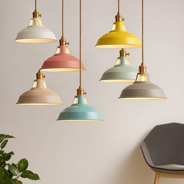 Lampa Wisząca z Abażurem w Kształcie Kopuły
