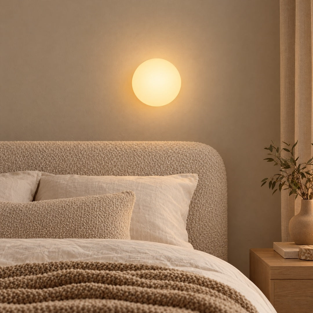 Ścienna lampa LED z okrągłym kloszem