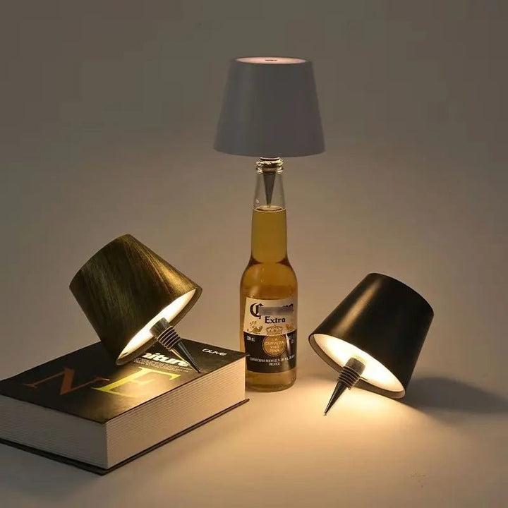 Stolowa lampa LED z funkcją przyciemniania - z korkiem do butelki