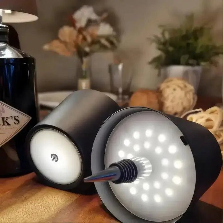 Stolowa lampa LED z funkcją przyciemniania - z korkiem do butelki