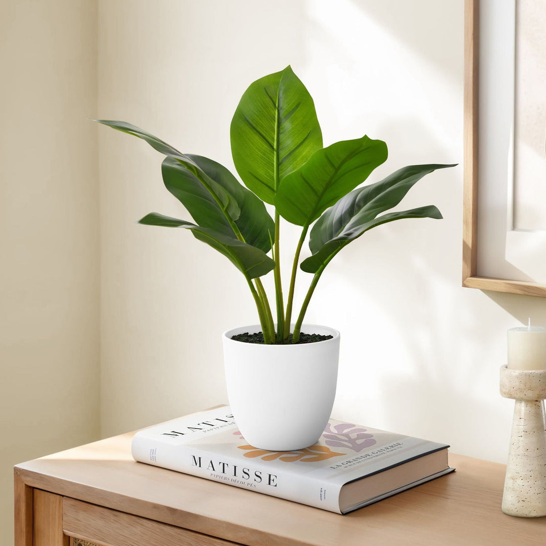 Sztuczny epipremnum w białej doniczce – wysokość 43 cm