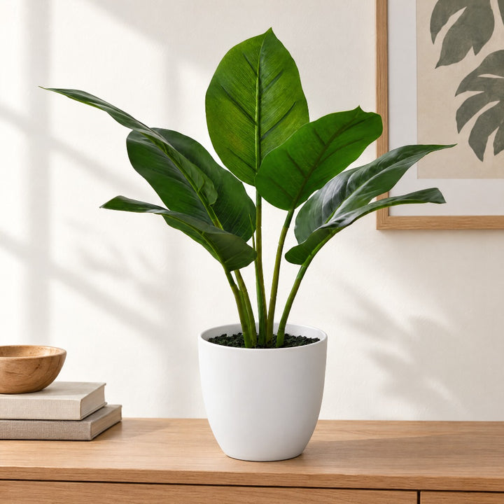 Sztuczny epipremnum w białej doniczce – wysokość 43 cm