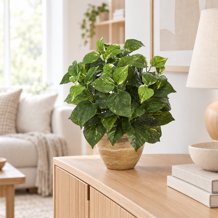 Sztuczny pothos w ceramicznej donicy – wysokość 36 cm